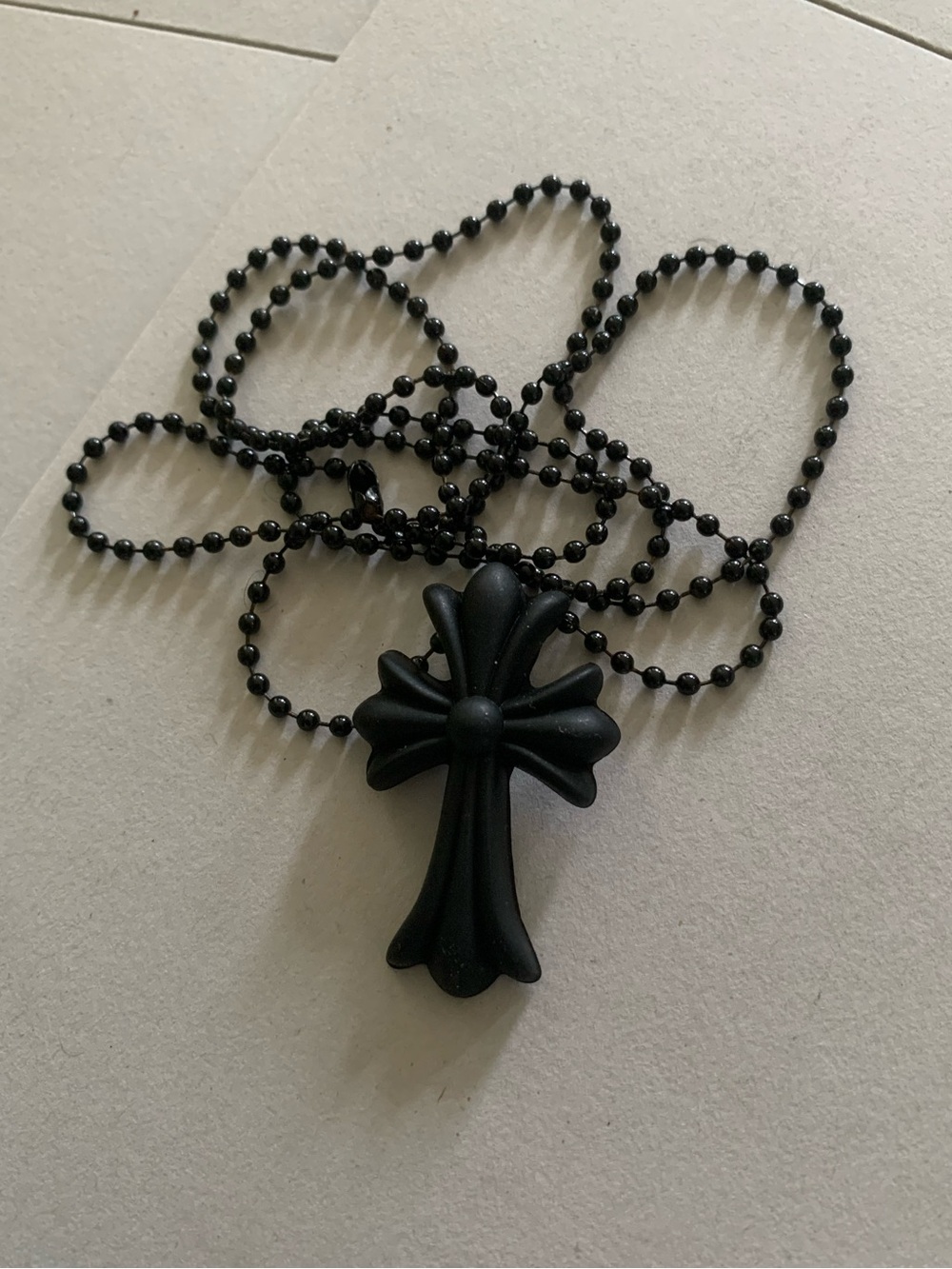 Chrome Hearts Black Cross Pendant Necklace